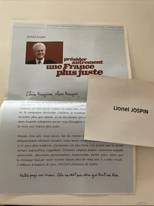 Jospin Tract Profession de Foi Elections Présidentielles 2002 - Picture 1 of 1