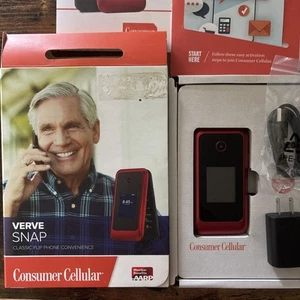 NEW ZTE Verve Snap ZTE 8G Red 4G LTE Flip Phone GSM Android Prepaid Cellphone - Picture 1 of 14