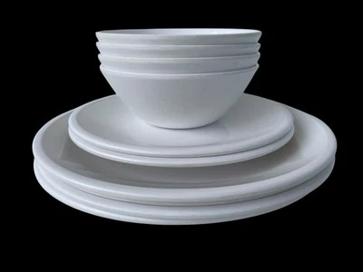 Juego Lote 10 Cuencos de Sopa y Ensalada de Cena Melmac Melamina Blanca Caja y Barril Foto 1 de 4