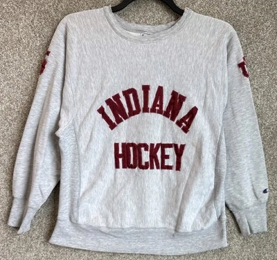 Sudadera de hockey vintage Champion tejido inverso para hombre grande Indiana Hoosiers Foto 1 de 4