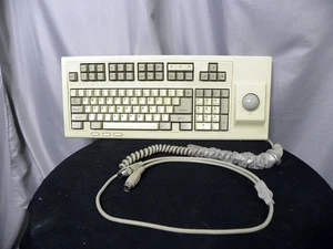 Rare Chicony KB-5581 Keyboard Cherry MX Blue Switches Molded Keytops Trackball - Picture 1 of 11
