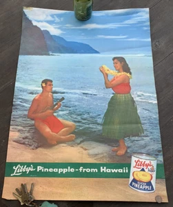 Póster publicitario original vintage de piña de Tiki Libby's Pineapple Hawaii - Imagen 1 de 6