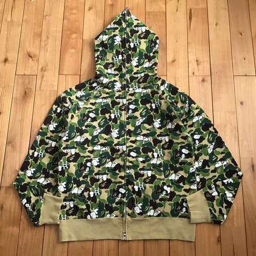 A BATHING APE (BAPE) Felpa con cappuccio mimetica SNOOPY BAPE ABC L taglia A scimmia da bagno bape full zip Snoopy