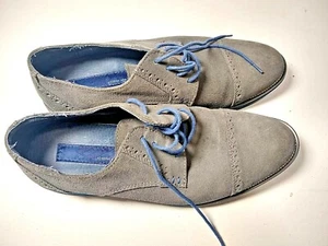 Joseph Abboud Mens Shoes Size 10.5 Gray Suede Leather Blue Lace Up  - Picture 1 of 6