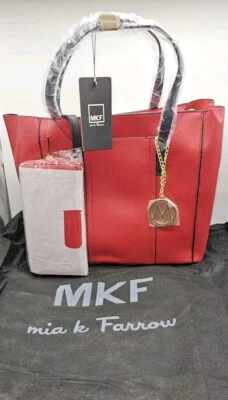 MKF Collection Dinah 2-Piece Tote Bag Set with Wallet by Mia K (RED) & Free Gift - Image 1 of 4