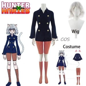 Anime Hunter X Hunter Neferpitou Cosplay Costume Silver Short Curly Hair Uniform - Picture 1 of 19