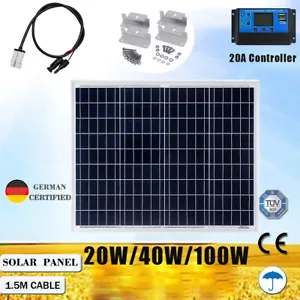 380W 300W 250W 200W 100W 40W 30W 10W Solar Panel Kit Fixed Mono 12V Controller - Picture 1 of 30