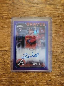 2024 Topps Chrome Forrest Wall True Purple Refractor Auto 158/250 RC Braves - Picture 1 of 4