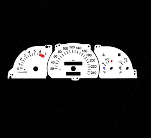 Tachoscheibe für Opel Kombi Tacho Vectra A Astra F WEISS 2401 240 kmh km\h WEIß - Picture 1 of 1