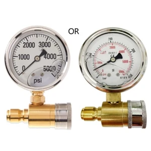 1pc Pressure Washer Pressure Gauge Kit 3/8 Inch Quick Connect 0-5000 Industrial - Picture 1 of 9