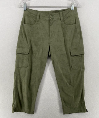Pantalones EDDIE BAUER Mujer 4 Travex Estampado Tropical Carga Capri Elastizados Nylon Verde Foto 1 de 4