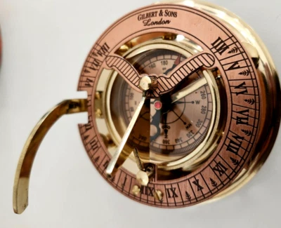 Maritime West London Antique Brass Sundial Compass Nautical bn09 - Image 1 of 4