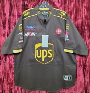 New nwt Vintage NASCAR UPS Winston Cup 90s Drivers Line 1/4 Zip Pit Crew Shirt L - Picture 1 of 8