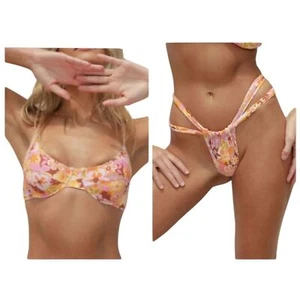 NWT Stone Fox Swim SET Conch Top and Bijou Bottom Retro Pop Floral Reformation L - Picture 1 of 14
