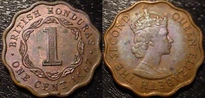HI GRADE XF ONLY 400.000 MINTED 1967 1 CENT BRITISH HONDURAS**NICE** - Picture 1 of 1