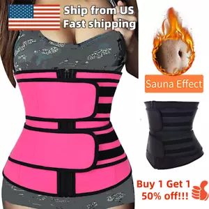 Women's Waist Trainer Corset Sauna Sweat Belt Weight Loss Body Shaper wedding - Picture 1 of 22
