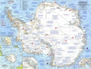 Antarctica 1963 National Geographic 631 x 479mm Wall Map - Picture 1 of 1