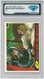 1962 Topps Mars Attacks BESTIA E LA BELLEZZA #17 💎 DSG 6 EX/NM - Foto 1 di 2