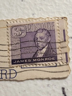 US 1958 3c James Monroe - 5th U.S. President Used - #5832 - Image 1 of 2