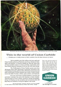 Druckanzeige Union Carbide PERIODENSYSTEM Produkt Vintage um 1961 - Bild 1 von 1