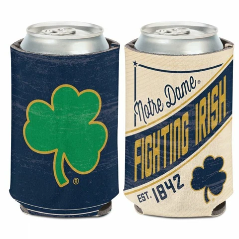 NOTRE DAME FIGHTING IRISH COLLEGE VAULT CAN BOTTLE COOZIE KOOZIE COOLER HOLDER Cover