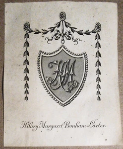 Hilary Margaret Bonham-Carter - Ex Libris Bookplate - Picture 1 of 2