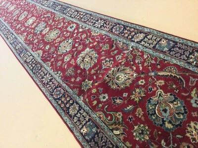 2’.4” X 20’ Red Blue Traditional Hand Knotted Oriental Rug Long Narrow Runner - Image 1 of 4