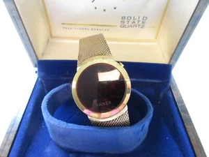 Arnex Vintage 1970er rote LED Herrenuhr im Karton - für Teile - Bild 1 von 5