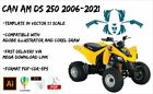 CAN AM DS 250 2006-2021 template Vector  1/1 EPS-PDF-CDR format