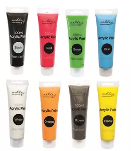 100ml Tube Acrylic Paint Art Craft Non-Toxic Canvas Paper Wood Artists Painting - Picture 1 of 9