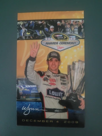 Rare Nascar 2009 Jimmie Johnson Awards Ceremony Banquet Ticket Cover