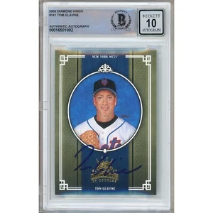 2005 Donruss DK #141 Tom Glavine Signed Card Beckett BGS AUTO 10 Slabbed NY Mets - Picture 1 of 5