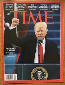 Time Magazine 2017 Donald Trump 45th President US MAGA NO MAIL LABEL Cocllectors - Picture 1 of 12