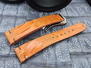 20mm/16mm Ostrich Leg Leather Watch Band Vintage  Exotic Leather - Picture 1 of 14