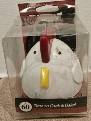 Global Decor Rooster 60 minute Mechanical Kitchen Timer No Batteries required 3" - Image 1 of 4