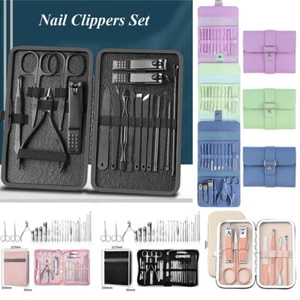 Stainless Steel Nail Clippers Set Manicure Pedicure Cuticle Grooming Tool L ) - Imagen 1 de 19