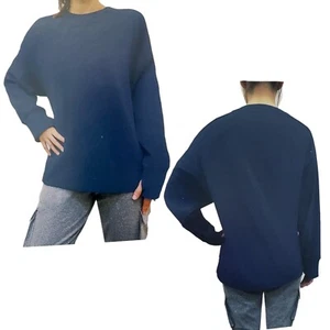 Earth Yoga Tunic Sweatshirt Oversized Activewear Sustainable Blue Womens XL NWT - Picture 1 of 12