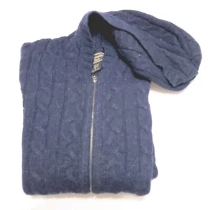 Abercrombie & Fitch Ladies Hooded Sweater Black Cable Knit  Wool Large - Picture 1 of 5