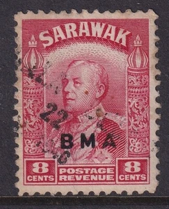 Sarawak 1945 SG132 KGVI: 8c carmín. buen usado - Imagen 1 de 2