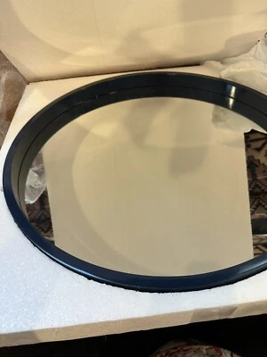 Espejo redondo de madera de 21,65 pulgadas pintura azul marino se puede utilizar como bandeja de tocador nuevo Foto 1 de 4