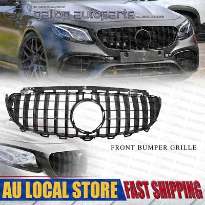 Gloss Black GT Style Grill Grille Fit Mercedes E-Class W213 C238 2016-2020 - image 1 of 4