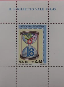 ITALIA - Foglietto 2006 "Diciottenni" azzurro ** con lettera Ministro Gentiloni - Foto 1 di 6