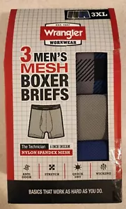 Wrangler Men's 3 PACK Men's Mesh Boxer Briefs 3XL Gray Navy Blue 6" Inseam 10724 - Picture 1 of 7