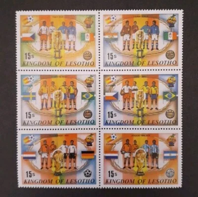 Copa Mundial de Fútbol Lesotho FIFA 1982 6 SELLOS MNH Foto 1 de 2