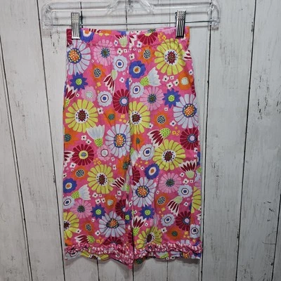 Hanna Andersson Girls Multicolor Floral Print Cotton Pants Ruffle Size 100 US 4 - Image 1 of 4