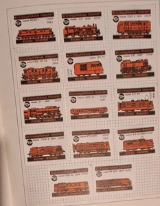 Russia locomotive storia trasporto ferroviario etichetta fiammiferi 14 pz 1924 1976 - Foto 1 di 1