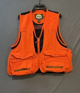 Cabela’s Zip Up Hunting Vest Men’s Large Reg Orange Pockets Outdoor Gear - Picture 1 of 13