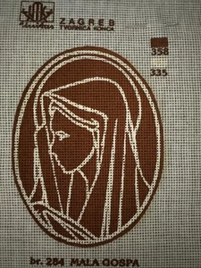 Printed needlepoint Canvas Kit 3.75x5” Little Virgin Floss & Needle Unitas - Picture 1 of 3