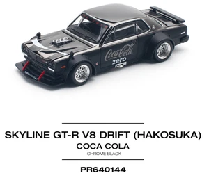Pop Race Nissan Skyline GT-R V8 Drift (Hakosuka) - Coca Cola 1:64 Auto PR640144 - Foto 1 di 3
