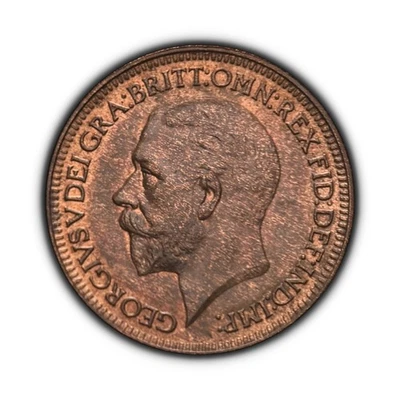 GREAT BRITAIN. 1927, Farthing - King George V, Seated Britannia Trident Woody - Image 1 of 3